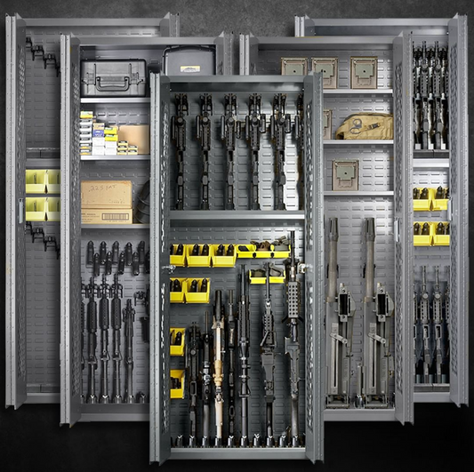 Organized firearm storage solutions showcasing tips and tricks for safe and efficient storage