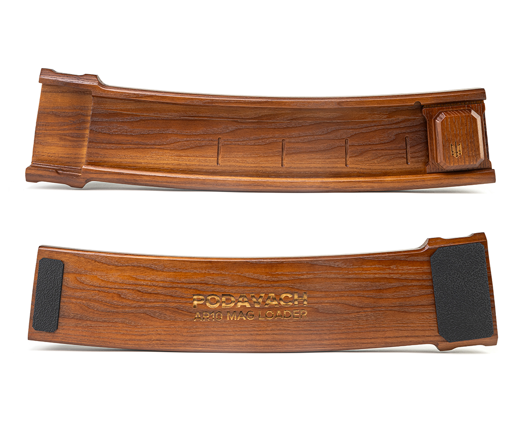 Podavach Hardwood U-LOADER for efficient AR10 magazine speed loader use