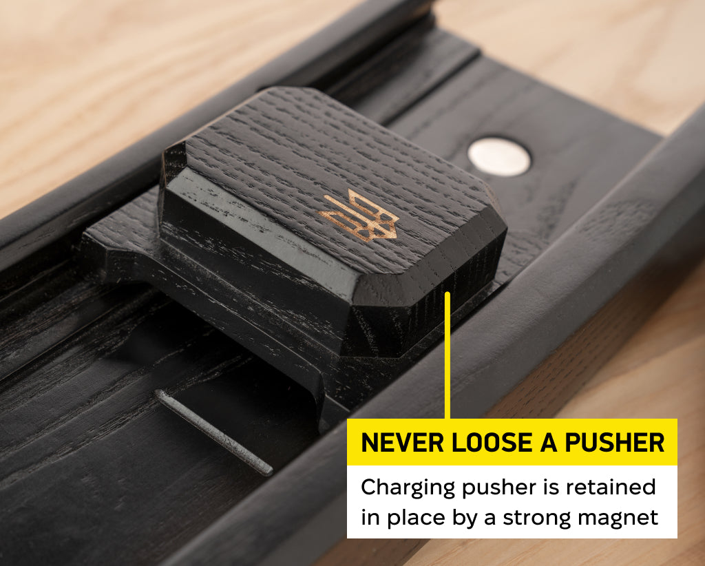 Podavach Hardwood AR10 magazine speed loader featuring a strong magnetic charging pusher for secure use