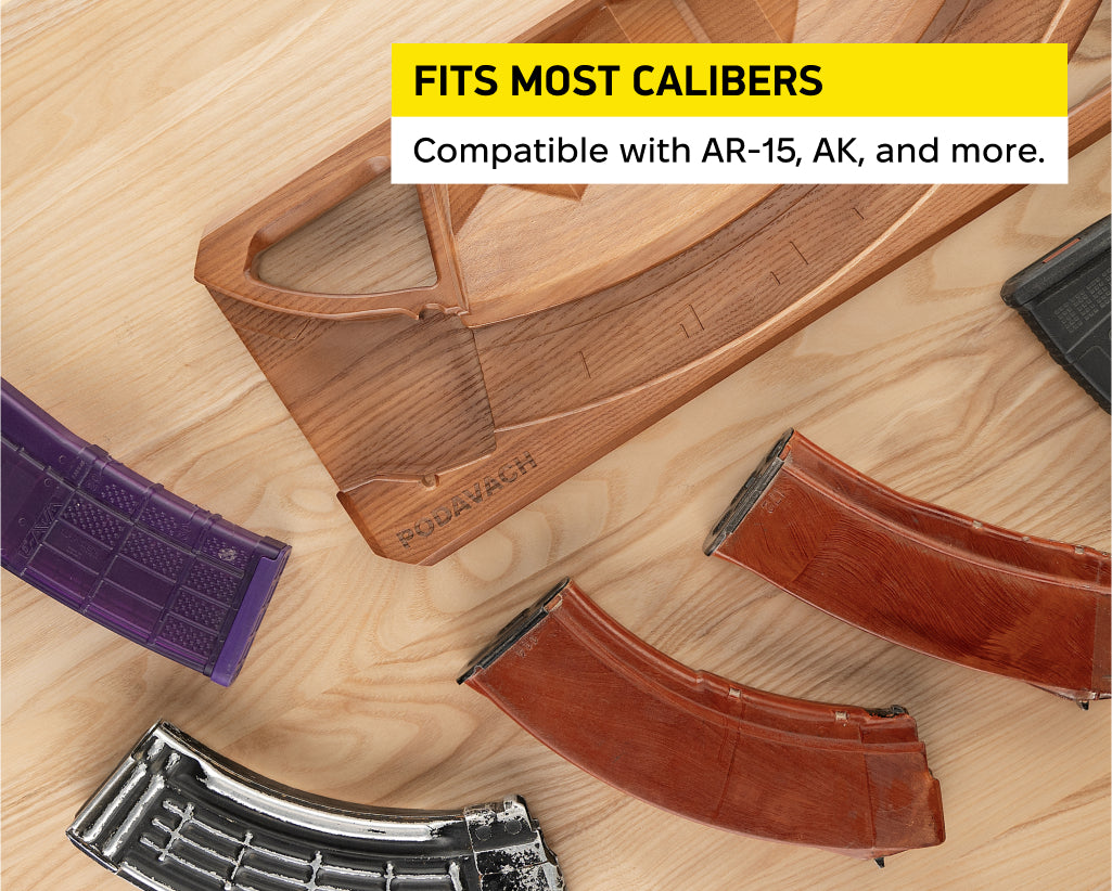 Podavach Hardwood Universal Gun Magazine Loader for Various Calibers including AR-15 and AK