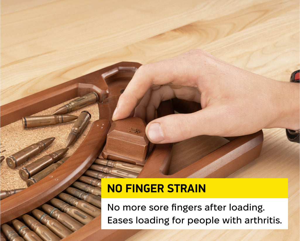 Podavach U-LOADER for SKS magazine speed loader, designed to reduce finger strain and ease loading