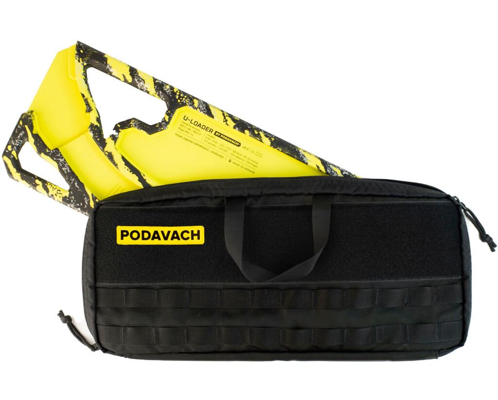 Podavach premium bench loader carrying case with bold branding and durable design for easy transport