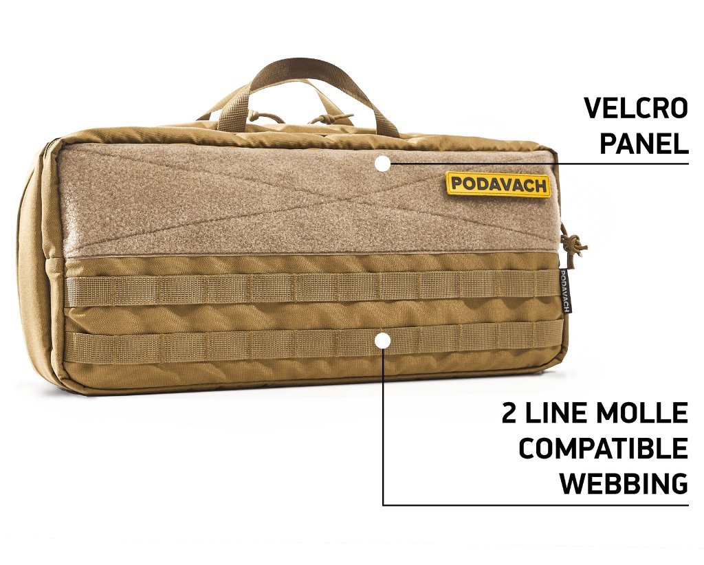 Podavach Premium Magazine Range Bag featuring Velcro panel and MOLLE webbing for versatile storage