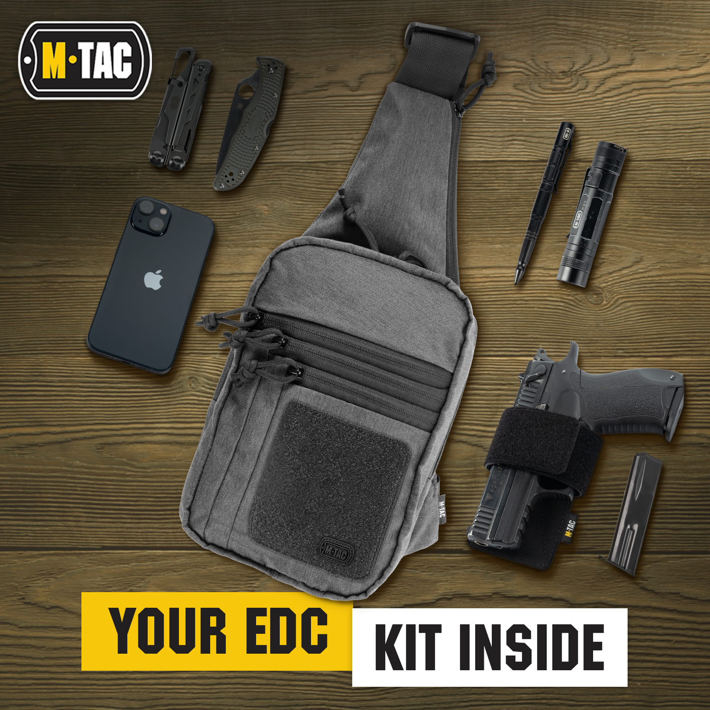 M-Tac Tactical Bag Shoulder Chest Pack with Sling & Loop Panel