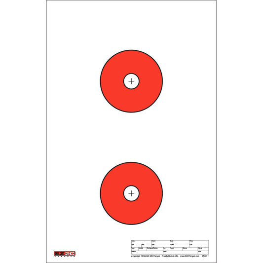 EZ2C Targets #1: Paper Shooting Targets 11”x17” USA MADE