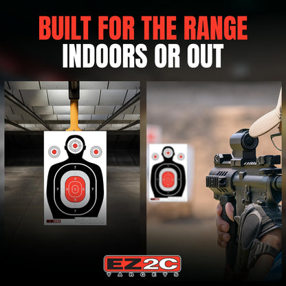 100 EZ2C 12"x18" Silhouette Shooting Target USA MADE Premium Targets for the Range, Gun Gifts (Peel-Off Pad 100)