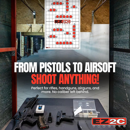 40 EZ2C Targets: Four Fun Game Styles Paper Targets 11"x17" USA MADE