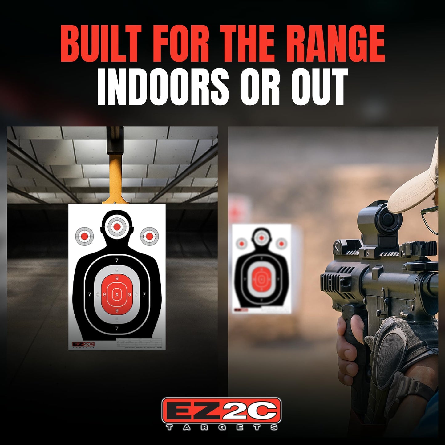 50 EZ2C 12"x18" Silhouette Shooting Paper Target USA MADE Premium Targets for Range (Peel-Off Pad 50)