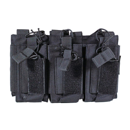 MUCTAC Kangaroo Triple Mag Pouch MOLLE 5.56 & 9mm 1000D Nylon Black
