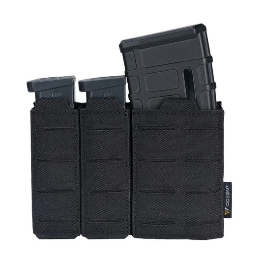 IDOGEAR Tactical Triple Mag Pouch MOLLE, Fits 5.56 & 9mm Magazines, Multi-Color