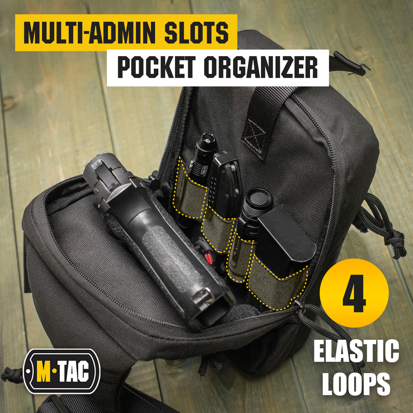 M-Tac Tactical Bag Shoulder Chest Pack with Sling & Loop Panel