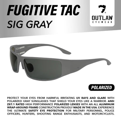 Fugitive TAC — Sig Gray / Polarized Lenses (ANSI Z87.1)