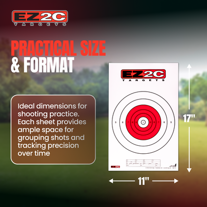 EZ2C Targets #12: Paper Shooting Targets for B16 11"x17" USA MADE