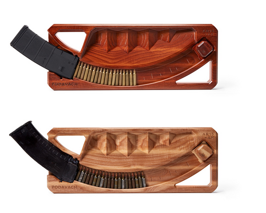 Podavach Hardwood Magazine Loaders in two colors for efficient use of universal gun magazine loader