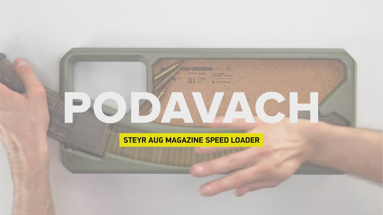 Load video: How to Load Steyr AUG Mags with Podavach Mag Loaders?How to Load Steyr AUG Mags with Podavach Mag Loaders?