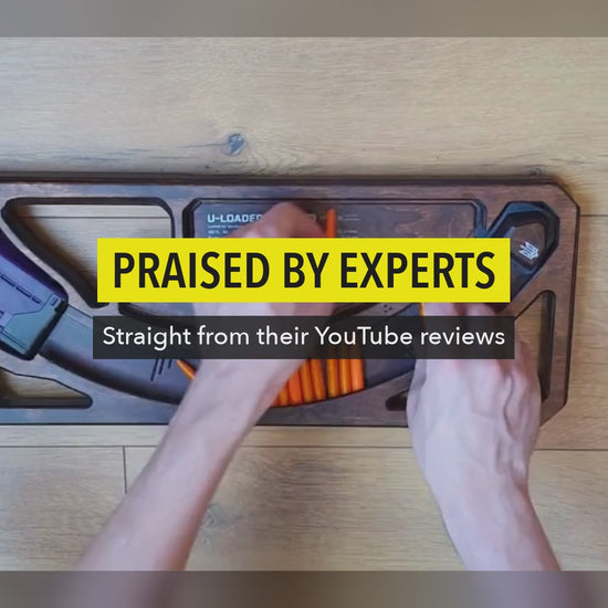 YouTube reviewers on the U-LOADER speed loader: Johnny Snow, Tire Iron, The Armory Life, Praktikal Nurse, FirearmFreedom, Angel Silver47seven