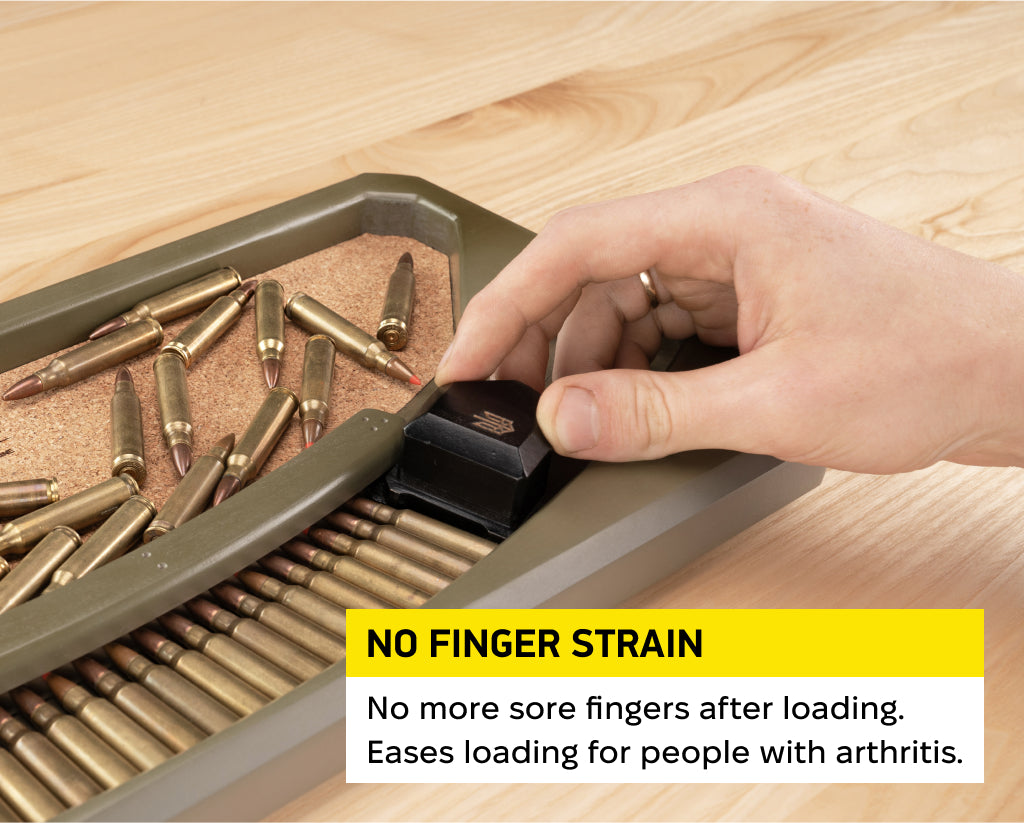 Steyr AUG magazine loader by Podavach for easy loading without finger strain, ideal for those with arthritis