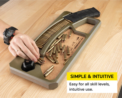 Podavach Hardwood U-LOADER with Steyr AUG magazine loader for easy ammo loading